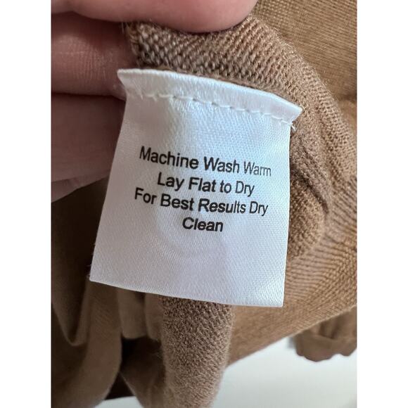 Mens Merino Wool Blend Sweater XXL Mocha Brown Polo Preppy Classic Minimalist - Picture 5 of 12